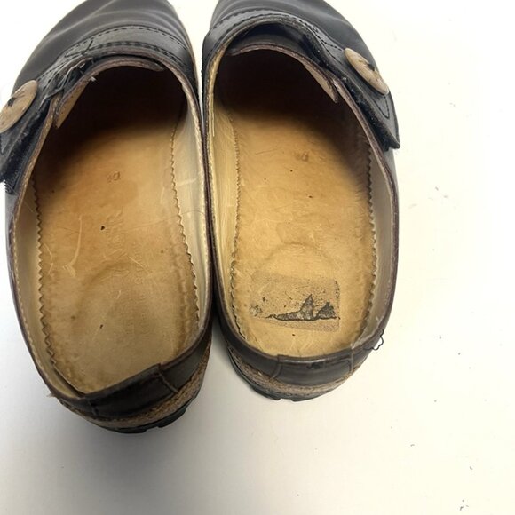 Haflinger Shoes Womens 40 US 9 Leather Mule Slip On Clogs Flats Comfort Brown - Picture 7 of 11